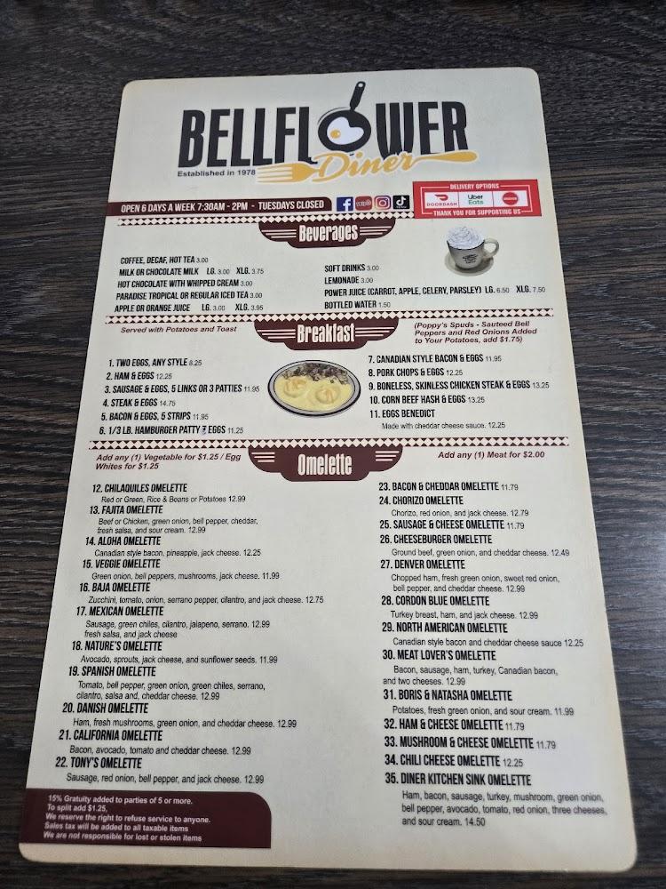 Bellflower Diner Menu image 1